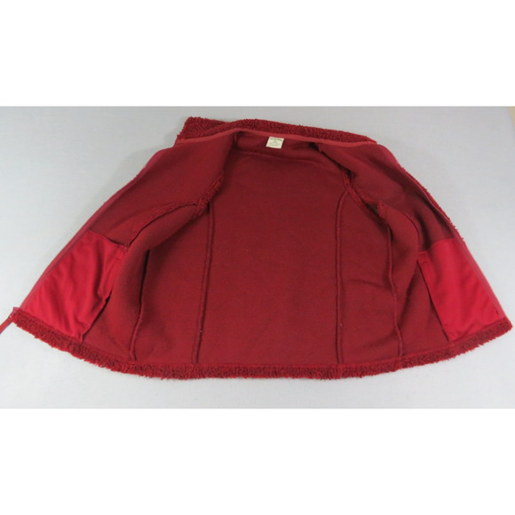 Y2K Cabela's Vintage Sherpa Deep Pile Shaggy Fleece Red Vest Women's Lg EUC - Picture 5 of 7